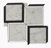 Patrón de azulejos de parquet negro Carrara y Pure White Mix
