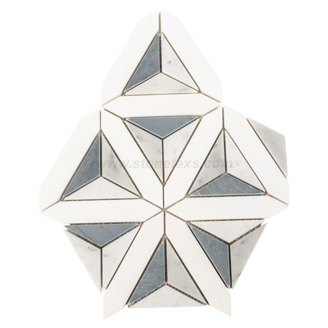 Azulejos geométricos modernos thassos bardiglio y carrara mosaics